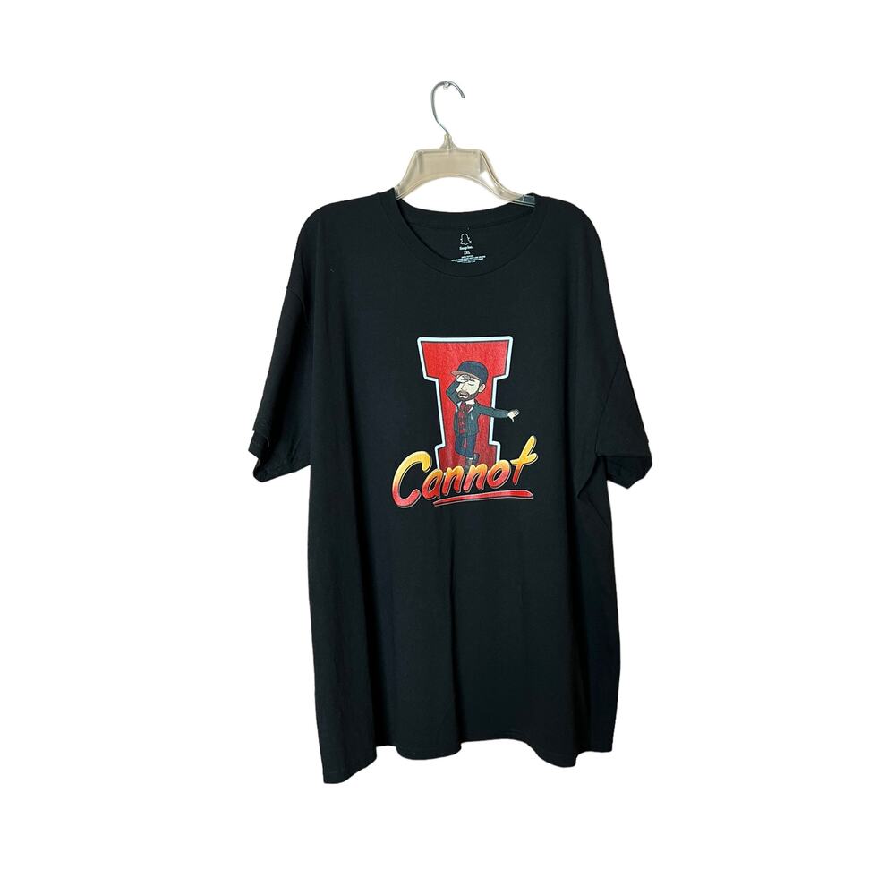 Vintage 90s Black I Cannot Graphic T-Shirt - Size 2XL